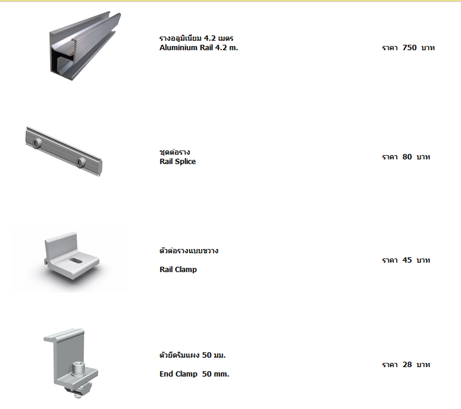 จำหน่าย ขายส่ง Solar Cell Mounting ยายึดติดตั้งแผงโซล่าร์เซลล์ โซล่าร์รูฟท๊อป โซล่าร์ฟาร์ม Order ส่งซื้อได้ทางไลน์ ID : ake007online